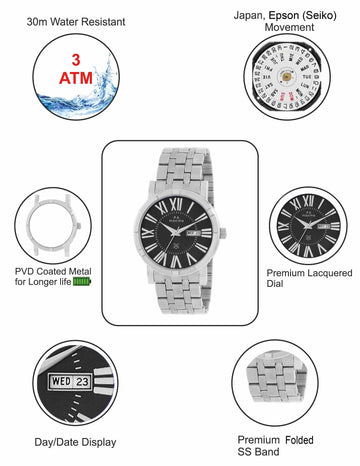 Maxima ATTIVO Men Black Dial Analogue Watch - 49703CMGI